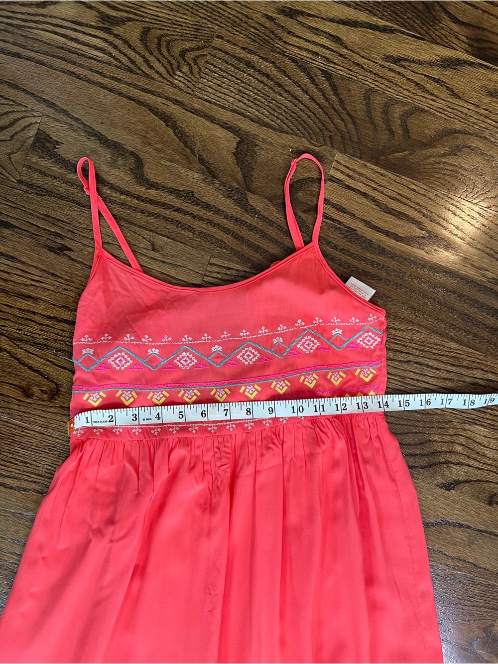 Flying Tomato Coral Maxi Dress with Embroidered Hem - Picture 9 of 14